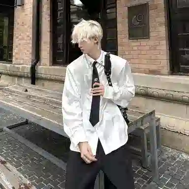 DESATURATE Metal Collar Shirt Long Sleeve