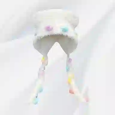 恩僾德 甜美可爱猫耳朵毛绒绒针织流苏小众百搭高颜值防寒保暖显脸小 涤纶 绒线帽 男女同款情侣款