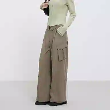 Peacebird High Waist Cargo Pants Brown