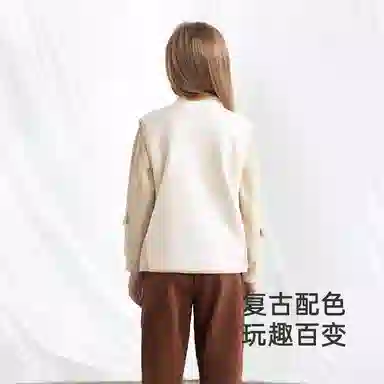 英氏 舒适洋气纯色百搭马甲中小童
