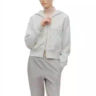 MARITHE FRANCOIS GIRBAUD FW25 LACE APPLIQUE CROP HOODIE