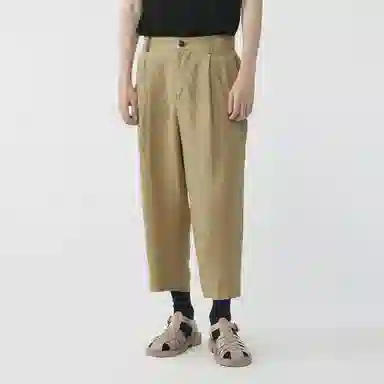 速写 纯色宽松八分休闲裤 男女同款