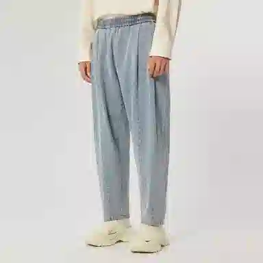 速写 宽松直筒长款休闲牛仔裤 男女同款 牛仔洗兰