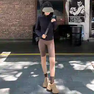 美洋 普拉提 修身薄款纯色简约气质百搭截短外套 女款 黑色