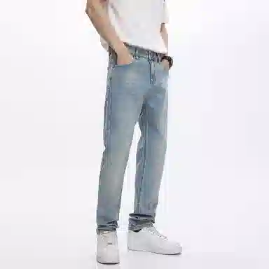 童先森 修身直筒裤休闲潮牌美式牛仔裤 男款