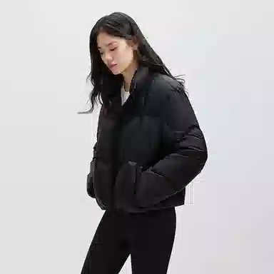 太平鸟 纯色保暖短款立领面包服羽绒服 女款