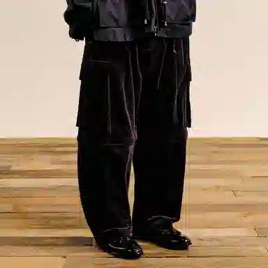 速写 灯芯绒多口袋工装宽松休闲裤 男款