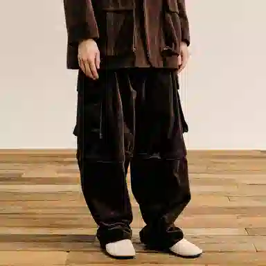 速写 灯芯绒多口袋工装宽松休闲裤 男款