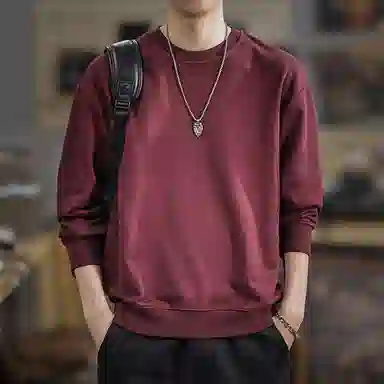 遨宇 美式复古休闲经典潮牌简约重磅内搭百搭户外打底衫宽松上衣卫衣 男款