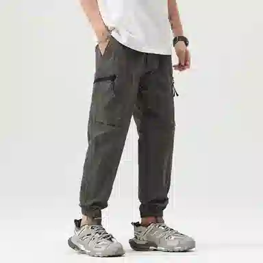 童先森 薄款速干工装美式宽松束脚九分休闲裤 男款