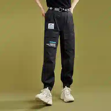 木果果木 宽松束脚拼接设计感工装裤 女款