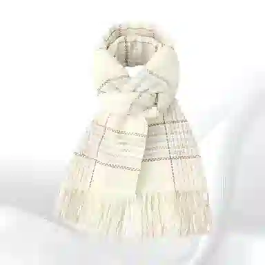 恩僾德 减龄格子 高颜值韩版百搭日系高级感保暖 聚酯纤维 绒线围巾 男女同款情侣款