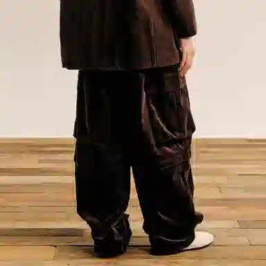 速写 灯芯绒多口袋工装宽松休闲裤 男款