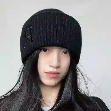 恩僾德 奶呼呼帽子女堆堆小众高颜值秋冬季加厚百搭冷帽大头围保暖显脸小针织 腈纶 绒线帽 男女同款情侣款