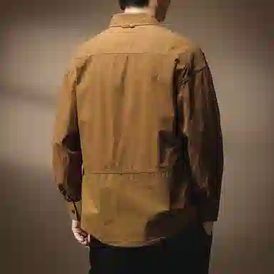 贵色 时尚百搭休闲垂感慵懒大码衬衣外套高端美式经典复古拼接立体裁剪工艺长袖衬衫 男女同款