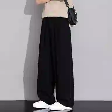 童先森 纯色阔腿裤松紧腰长裤休闲裤 男款