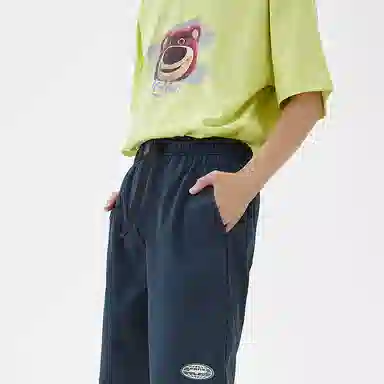 美特斯邦威 宽松纯色系带休闲短裤 男款