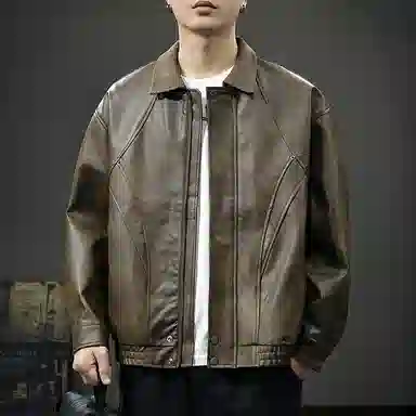 Qianjin Niu Vintage Leather Jacket