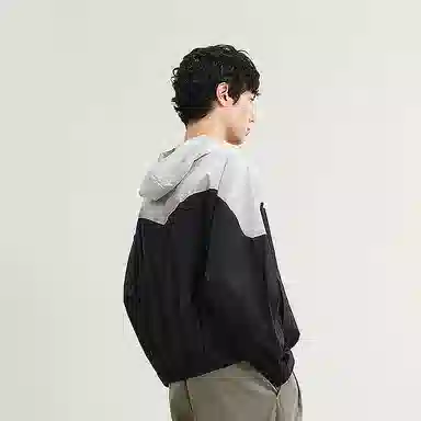 速写 宽松轻薄长袖连帽夹克外套 男款