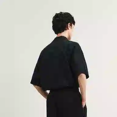 速写 纯色夏季宽松简约优雅短袖衬衫 男款