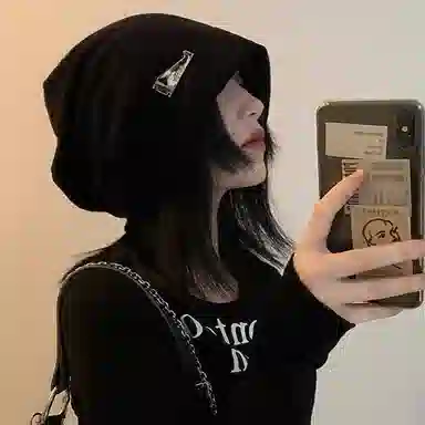 恩僾德 慵懒风大头围堆堆帽女秋冬季小众高颜值显脸小时尚护耳月子帽冷帽加大加宽包头帽 涤纶 帽子 男女同款情侣款