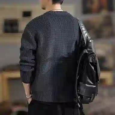 遨宇 休闲圆领秋季美式复古针织衫 男款