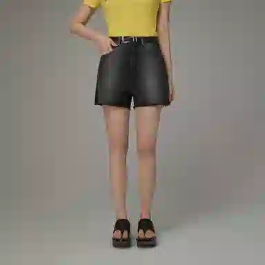 CHUU Vintage Washed High Waist Denim Shorts