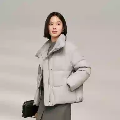 波司登 鹅绒立领短款厚款纯色面包服羽绒服 女款