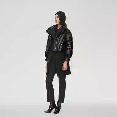 波司登 亮面风衣可脱卸鹅绒长款羽绒服 女款 黑色