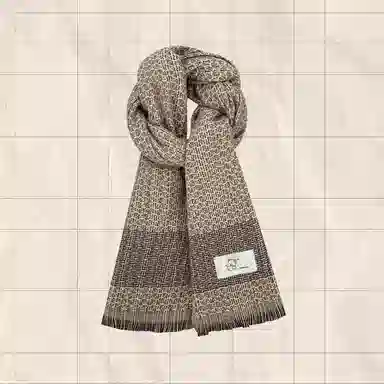 恩僾德 高级氛围感盐系蓝色小熊保暖护颈加厚 聚酯纤维 绒线围巾 男女同款情侣款