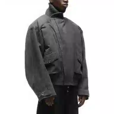 NOFAITH STUDIOS JAPANESE FLIGHT PADDED BOMBER JACKET STRUCTURED GREY