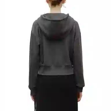 MARITHE FRANCOIS GIRBAUD FW25 LACE APPLIQUE CROP HOODIE