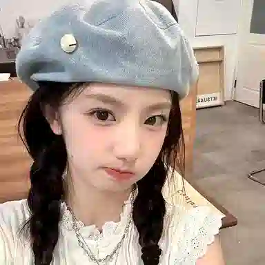 恩僾德 纽扣牛仔高颜值韩版小众设计显脸小云朵大头围 聚酯纤维 贝雷帽 男女同款情侣款