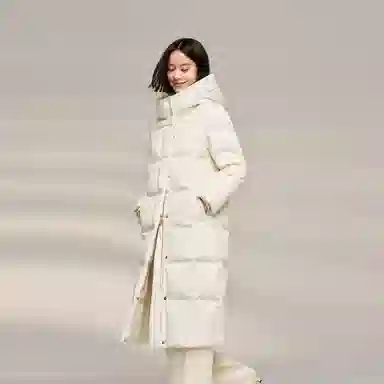 波司登 鹅绒连帽长款厚款纯色羽绒服 女款