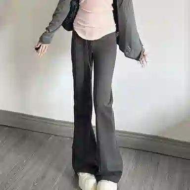 木清清 高腰适中宽松微喇牛仔裤 女款