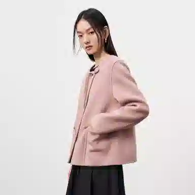 太平鸟 新中式短款双面呢小个子毛呢大衣 女款