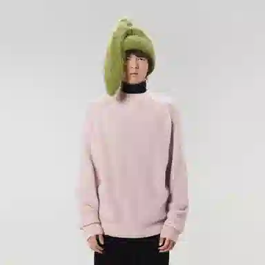 速写 纯色圆领休闲长袖套头毛衣 男女同款