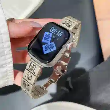 潮流腕 表带 苹果适用 金属材质 时尚创意十二生肖苹果手表替换腕带 适用于苹果手表男女通用