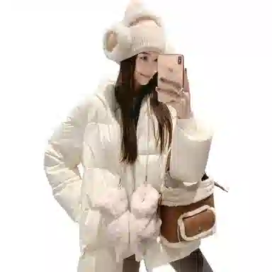 美洋 奶泡鹅绒防泼水面包羽绒服 女款