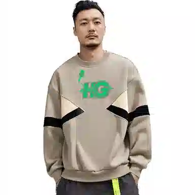 悍戈 美式高街百搭宽松休闲结设计感潮牌时尚舒适亲肤简约高级感卫衣 男女同款