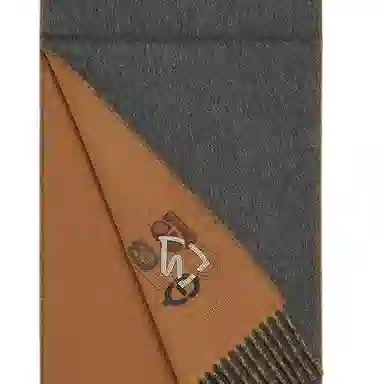 Hermes Cashmere Leather Scarf Brown