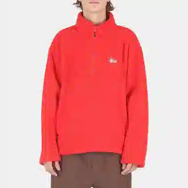 Stussy Polar Fleece Half Zip Mock Neck