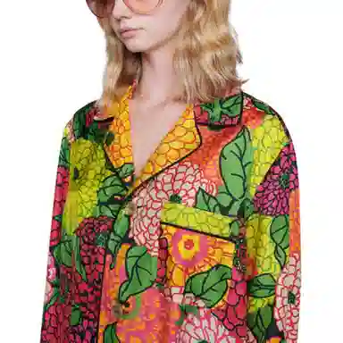 GUCCI Ken Scott Print Silk Shirt