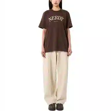NERDY Crewneck T-Shirt Brown