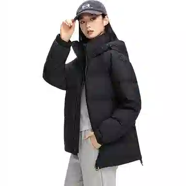 鸭鸭 冬日加厚连帽可拆卸面包服羽绒服 男女同款