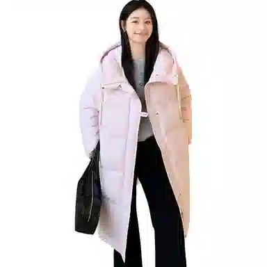鸭鸭 保暖百搭时尚韩版中长款休闲长袖羽绒服 女款