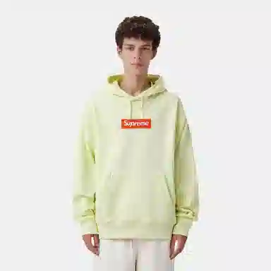 Supreme FW17 Box Logo Hooded Sweatshirt Pale Lime