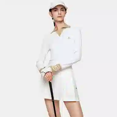 比音勒芬 长袖翻领拼色针织衫 女款