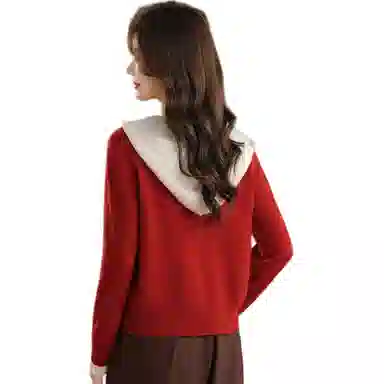 恒源祥 时尚舒适休闲纯色长袖针织衫 女款