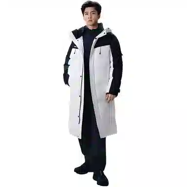 鸭鸭 长款连帽过膝加厚通勤学院时尚百搭休闲羽绒服 男女同款